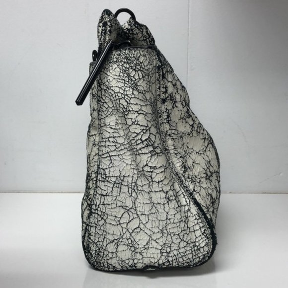 3.1 Phillip Lim Ryder Black and White Crackled Small Satchel - Picture 5 of 15